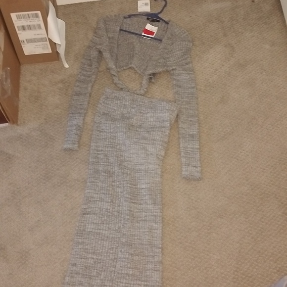 KNIT DRESS HEATHER GRAY - Picture 2 of 10
